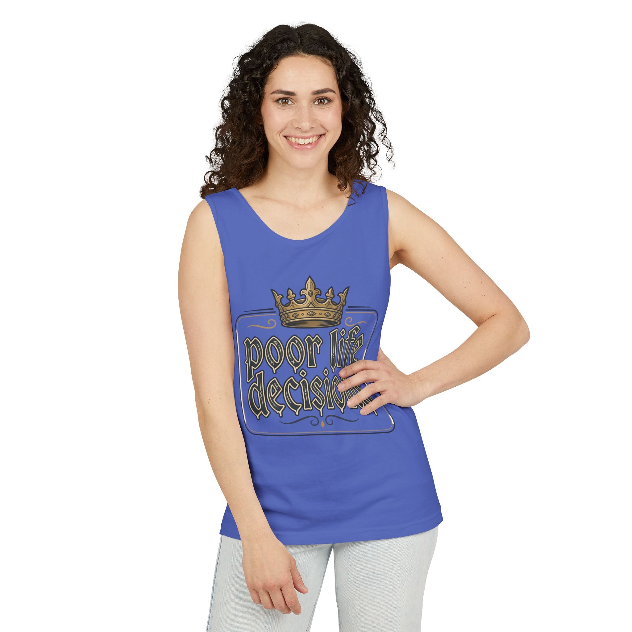 Poor Life Decisions Tank Top — Vintage Crown Graphic