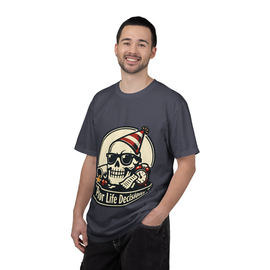 Poor Life Decisions Skull T-Shirt — Funny Party Skull Graphic Tee