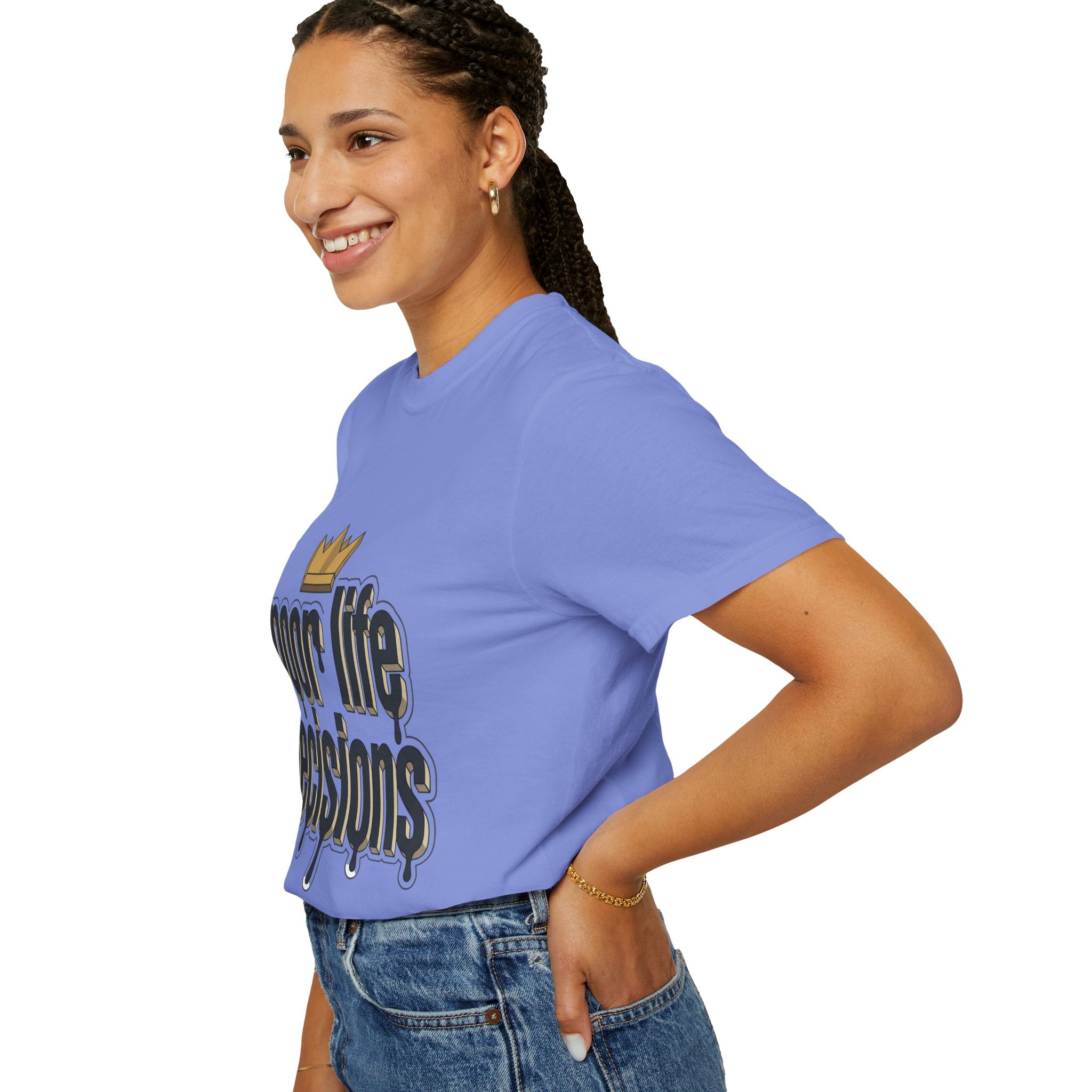 T-Shirt — "Poor Life Decisions" Crown Graphic Tee