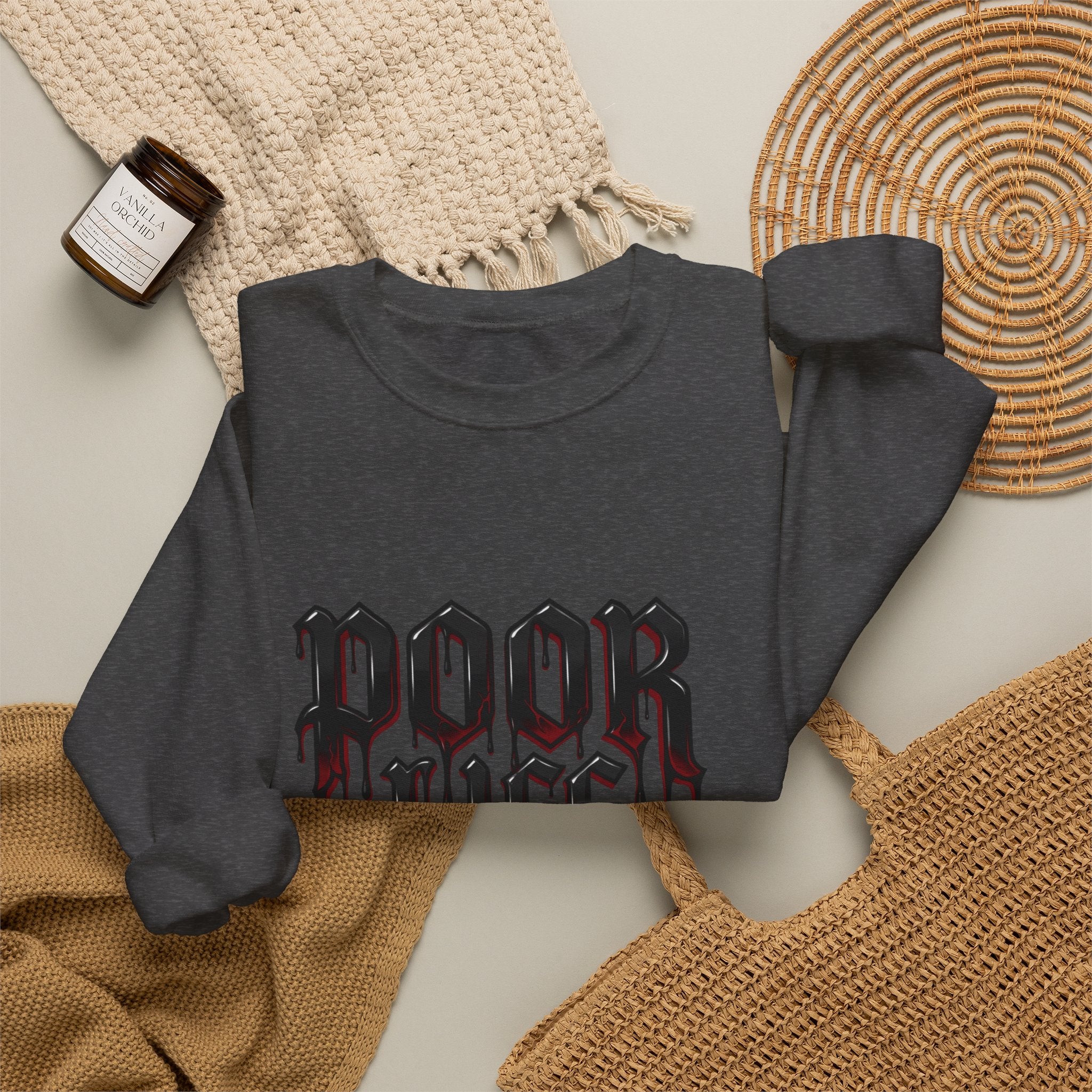 Poor Life Decisions Sweatshirt – Gothic Drip Graphic Crewneck