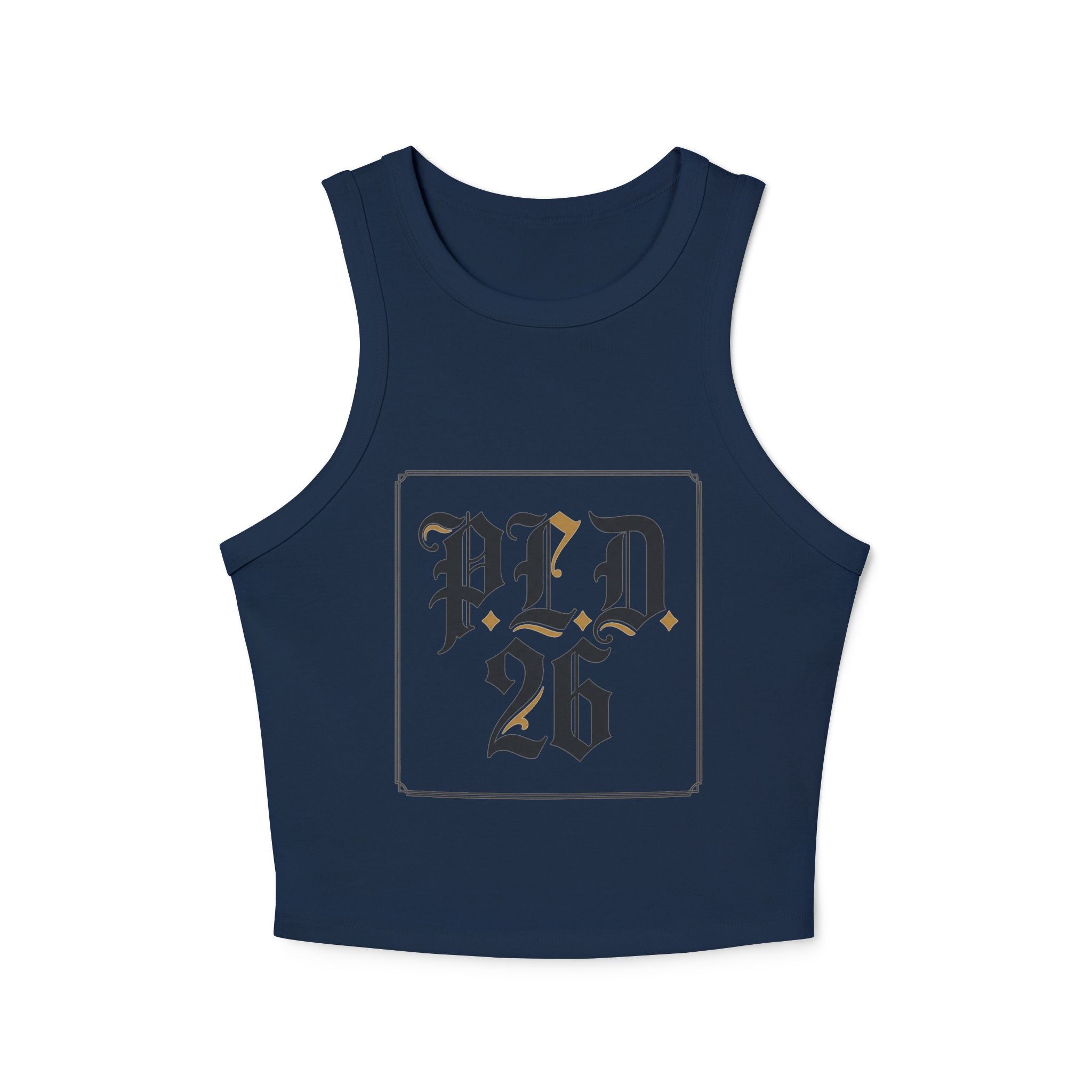 PLD 26 Gothic Crop Tank Top — Women's Racer Ribbed Tank