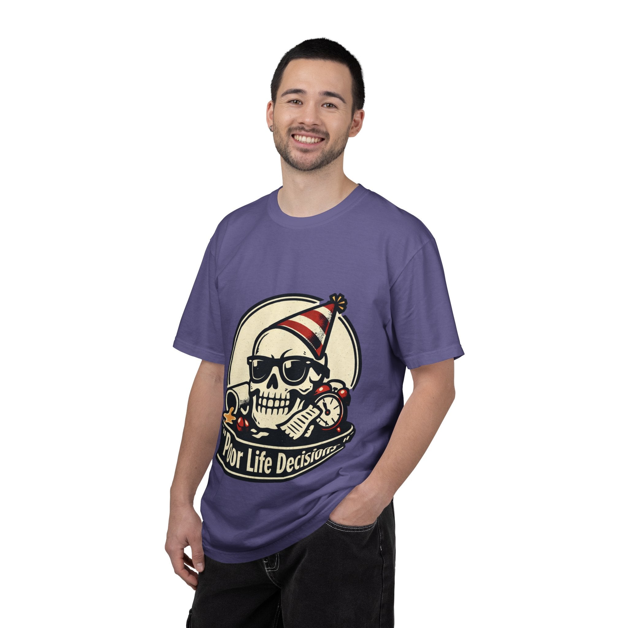 Poor Life Decisions Skull T-Shirt — Funny Party Skull Graphic Tee