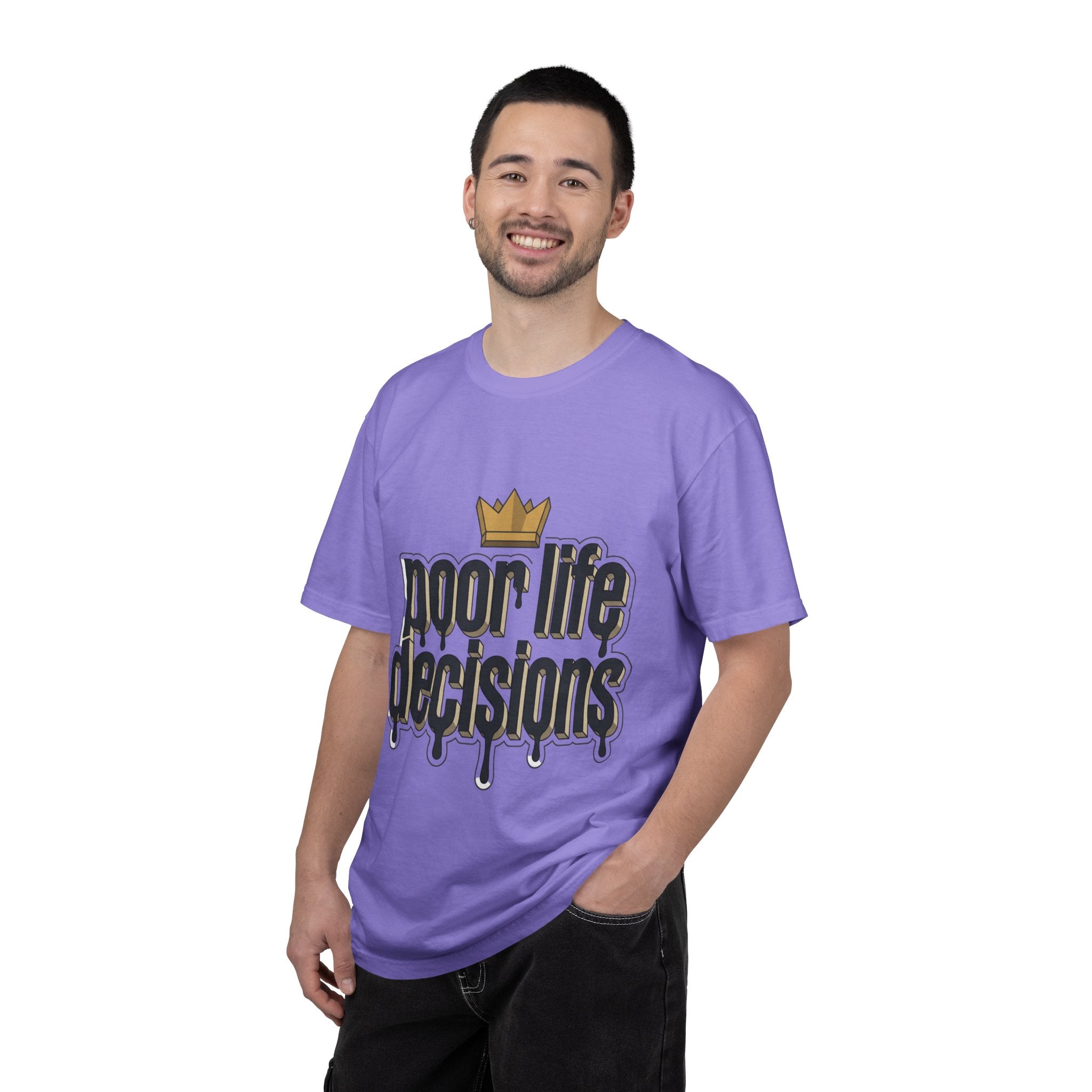 T-Shirt — "Poor Life Decisions" Crown Graphic Tee