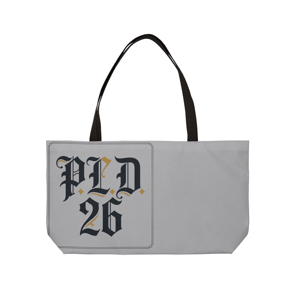 Weekender Tote Bag – Gothic Monogram 'PLD 26'/’97 CTE' Vintage Lettering Travel Tote