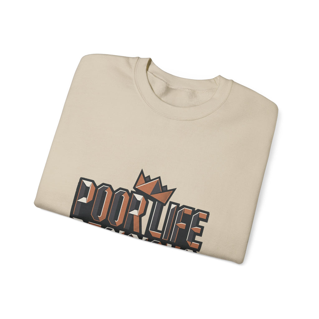 Crewneck Sweatshirt — 'Poor Life Decisions' Retro Crown Graphic