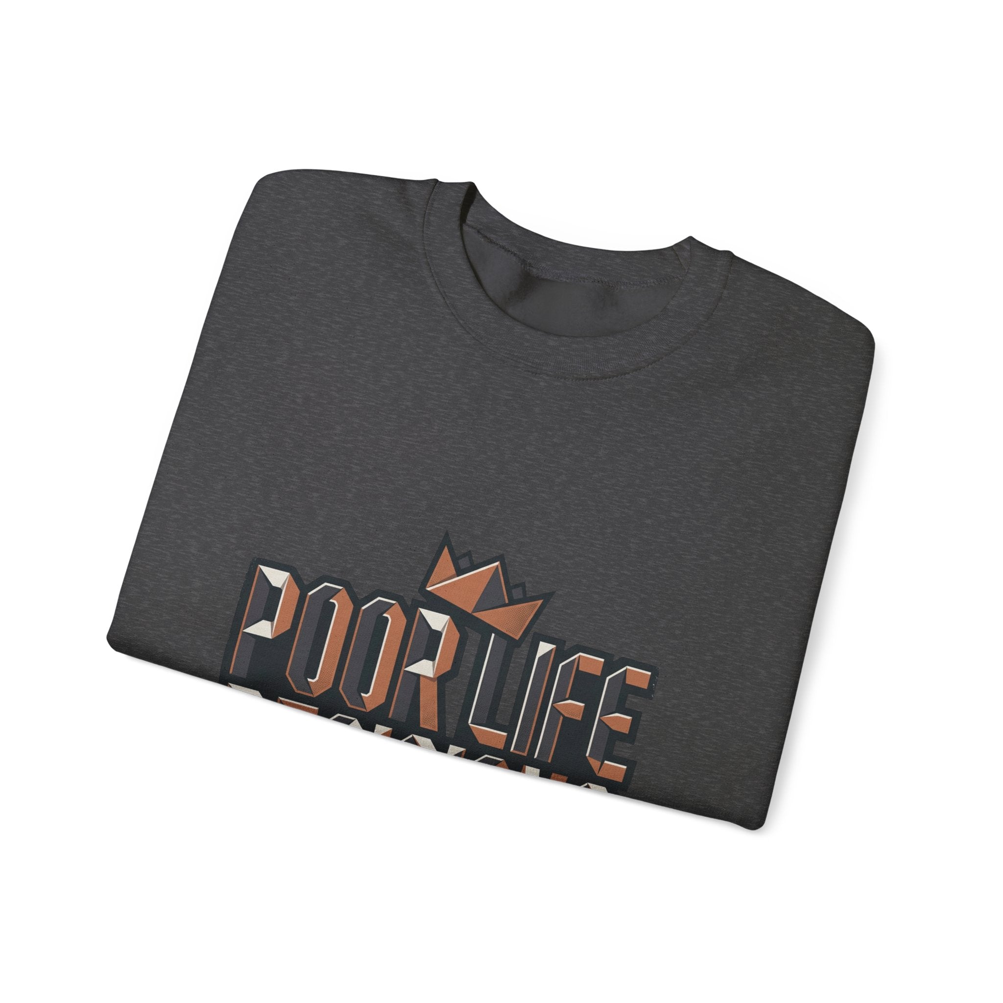 Crewneck Sweatshirt — 'Poor Life Decisions' Retro Crown Graphic
