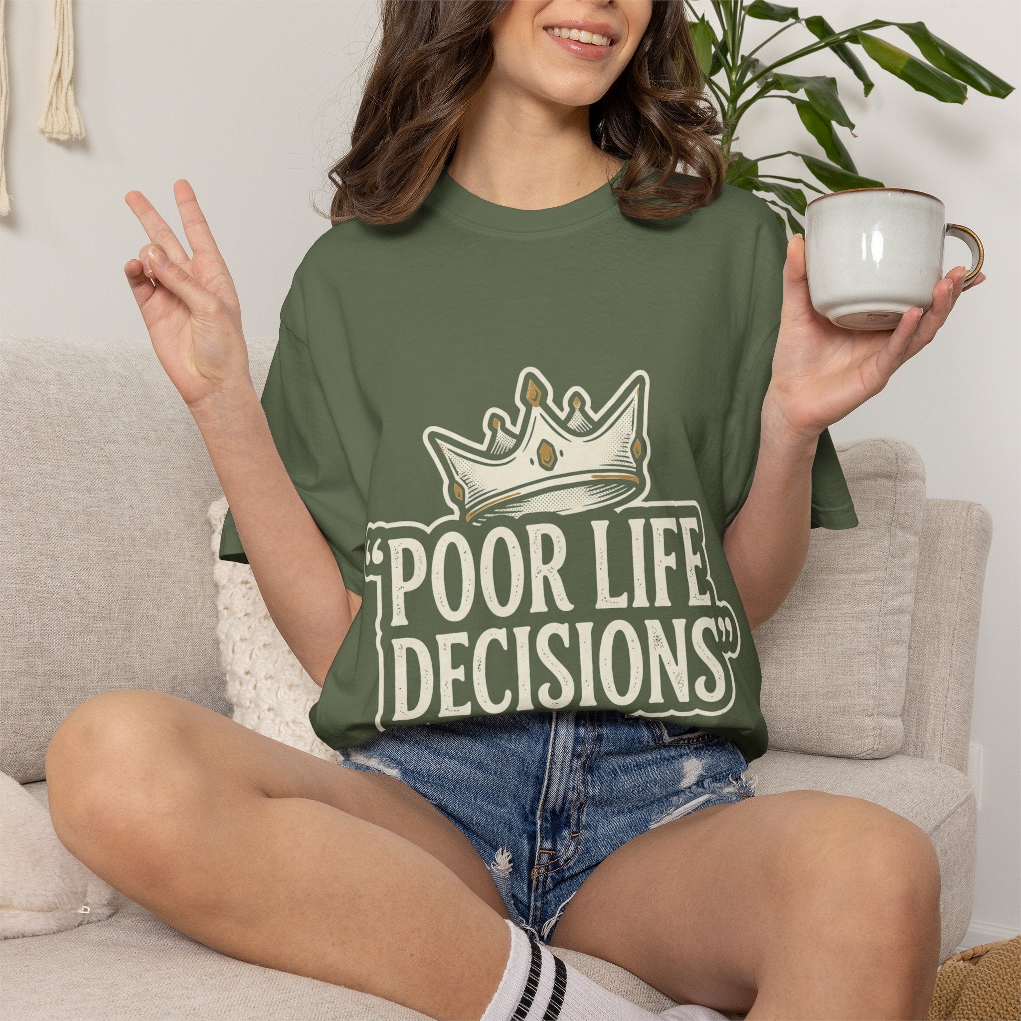 Poor Life Decisions T-Shirt — Funny Vintage Crown Graphic Tee