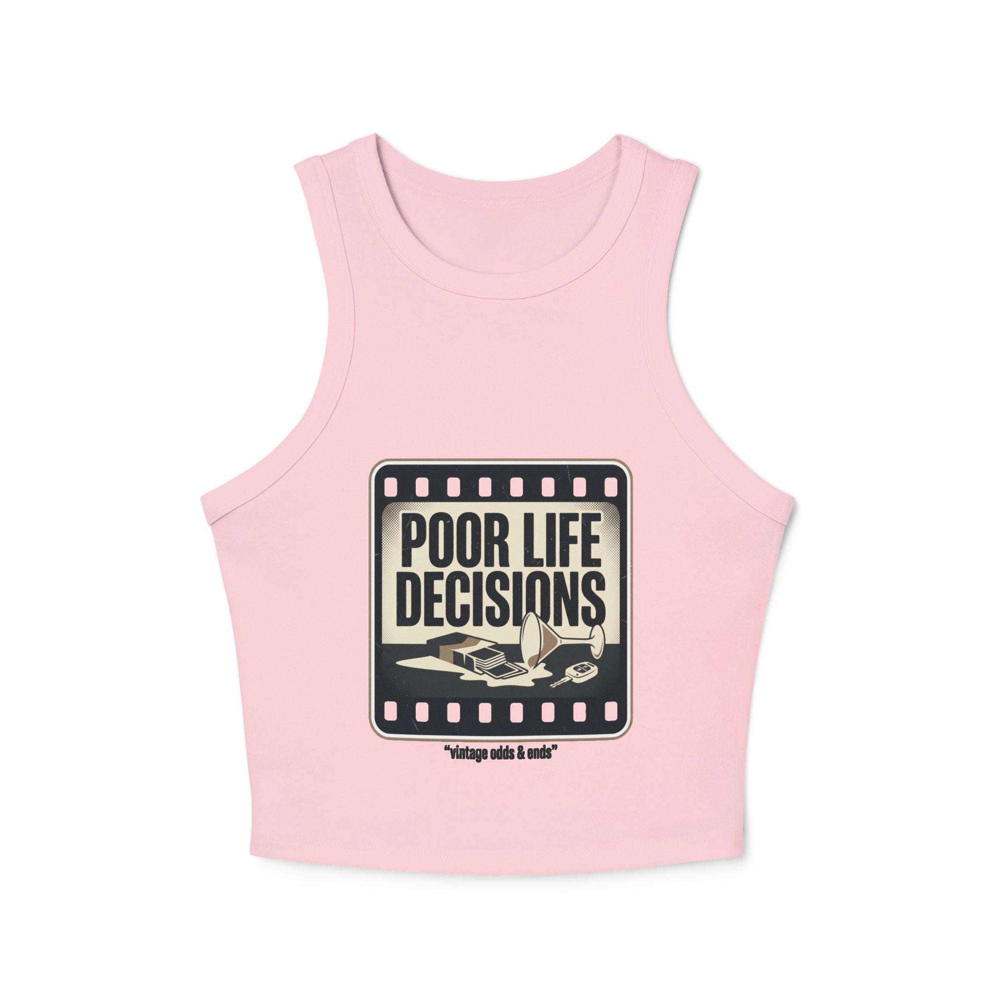 Racer Tank - "Poor Life Decisions" Retro Film Graphic