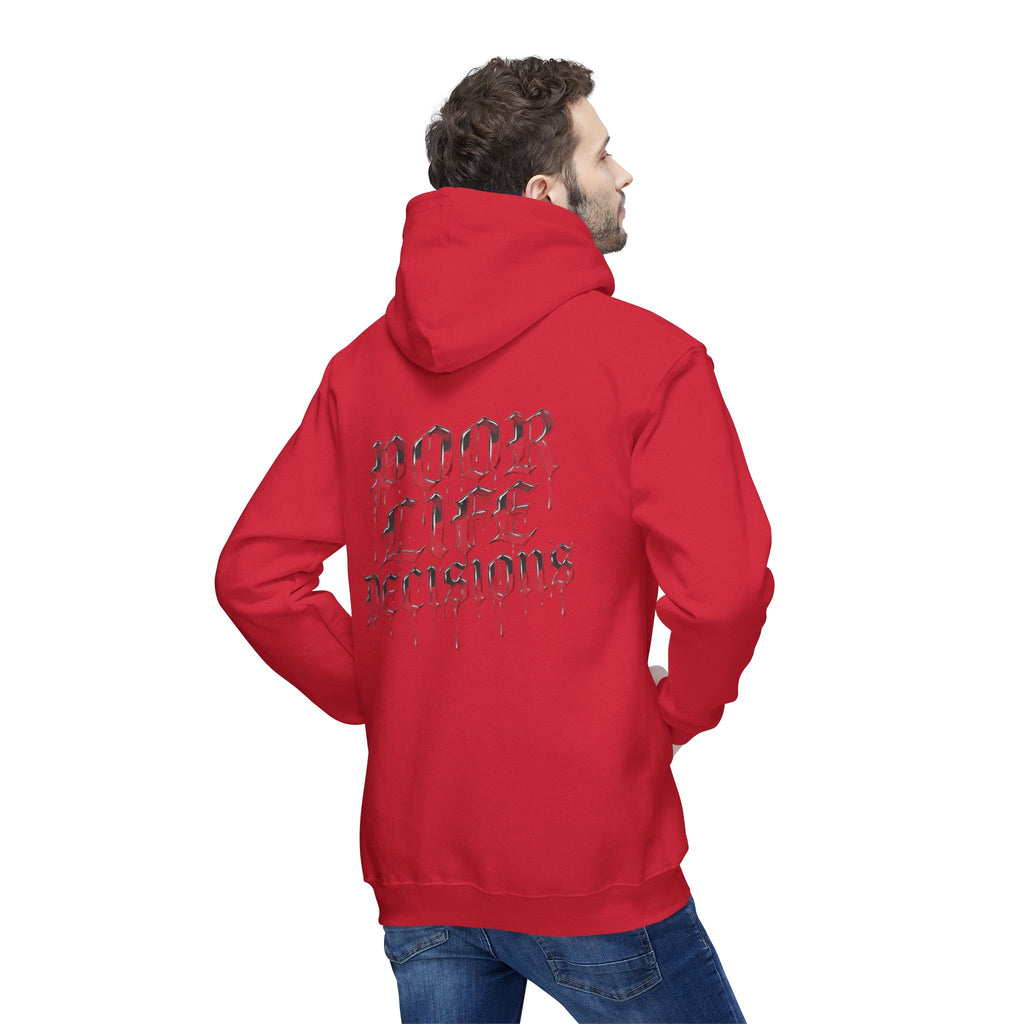 Poor Life Decisions Hoodie — White Graphic Hooded Sweatshirt