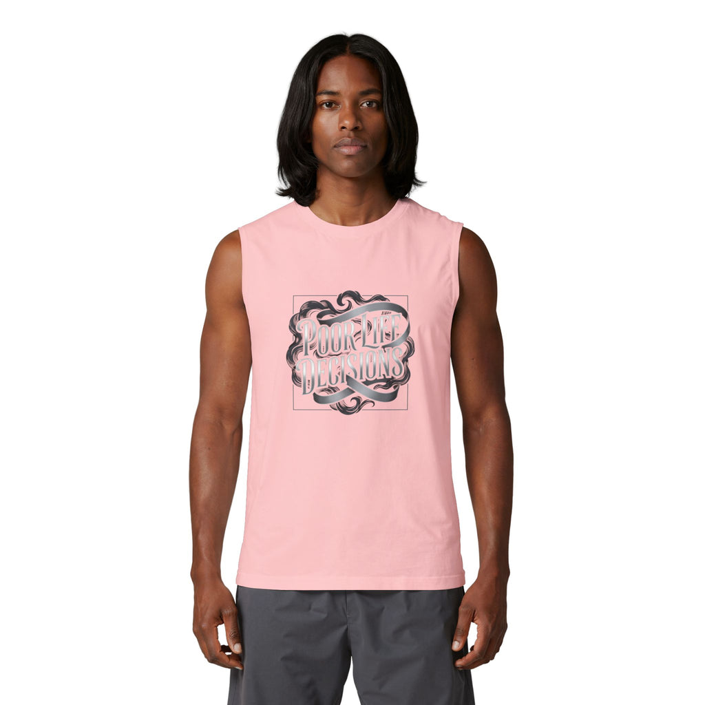 Muscle Tank — 'Pour The Illusions' Retro Script Graphic Tank Top