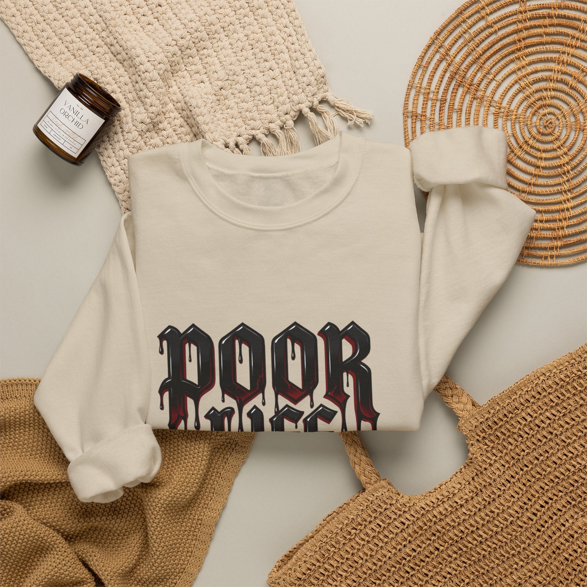 Poor Life Decisions Sweatshirt – Gothic Drip Graphic Crewneck