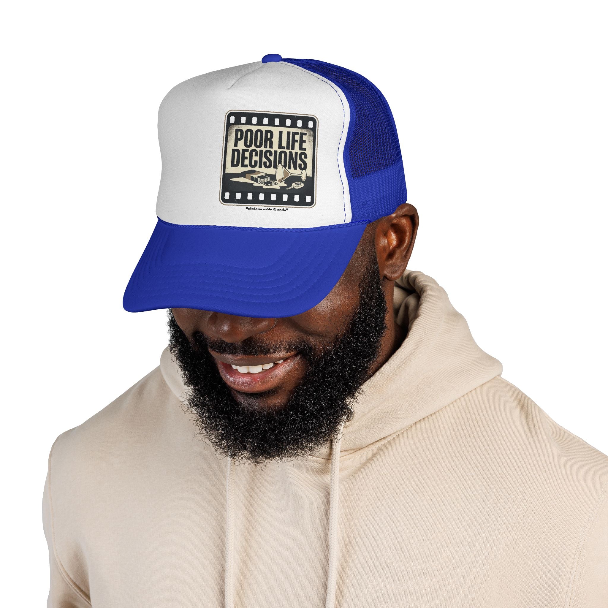 Trucker Cap — "Poor Life Decisions" Vintage Patch Hat