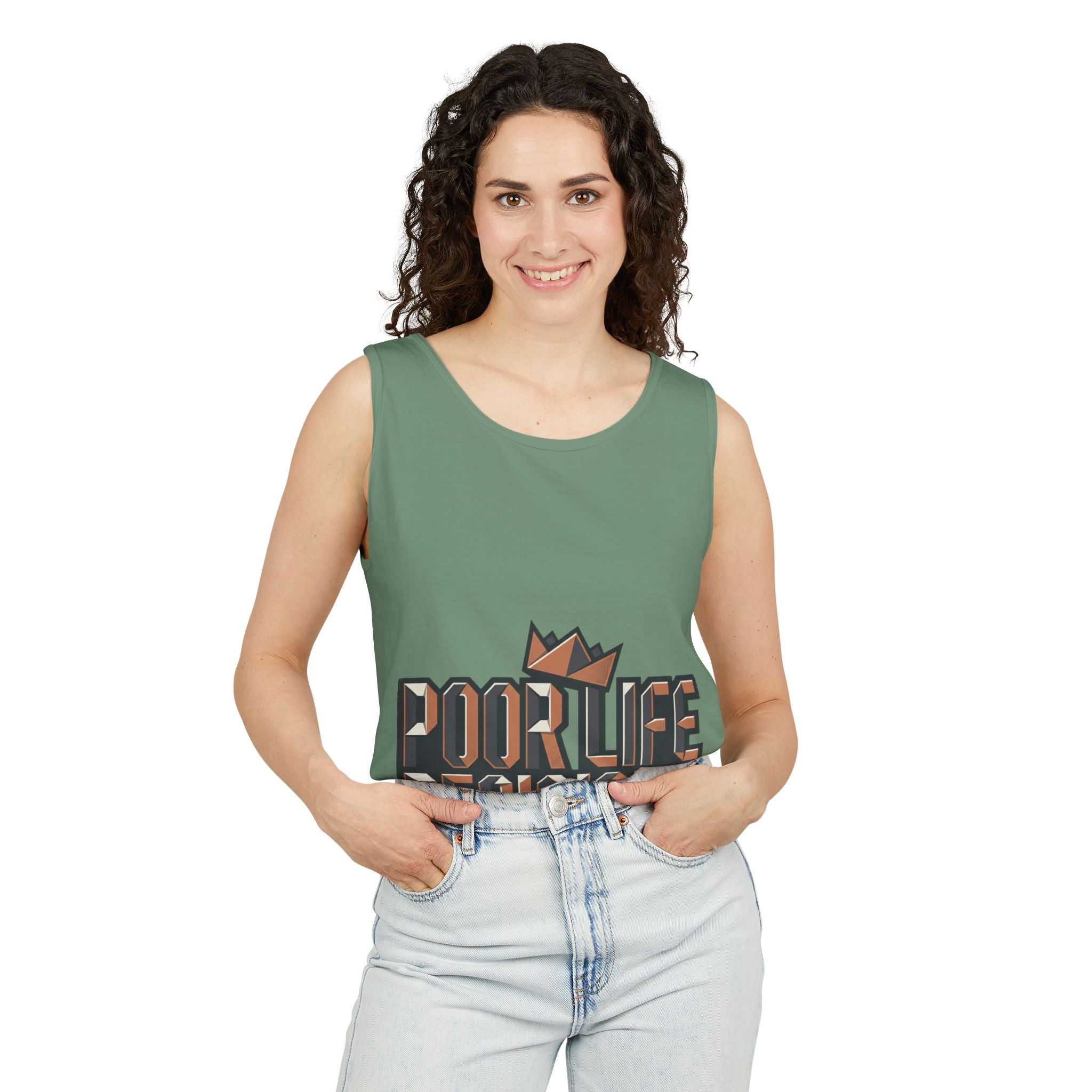 'Poor Life Decisions' Graphic Tank Top — Funny Typography Crown Summer Tee