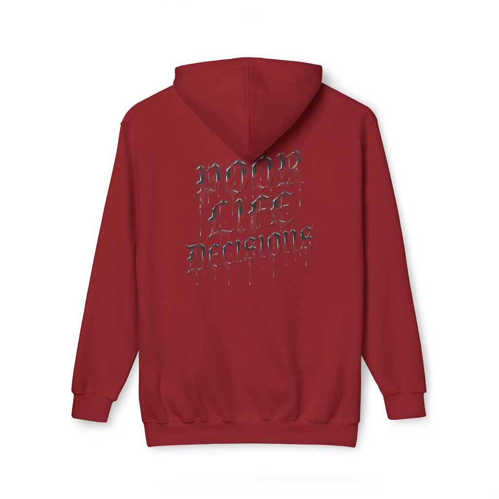 Poor Life Decisions Hoodie — White Graphic Hooded Sweatshirt