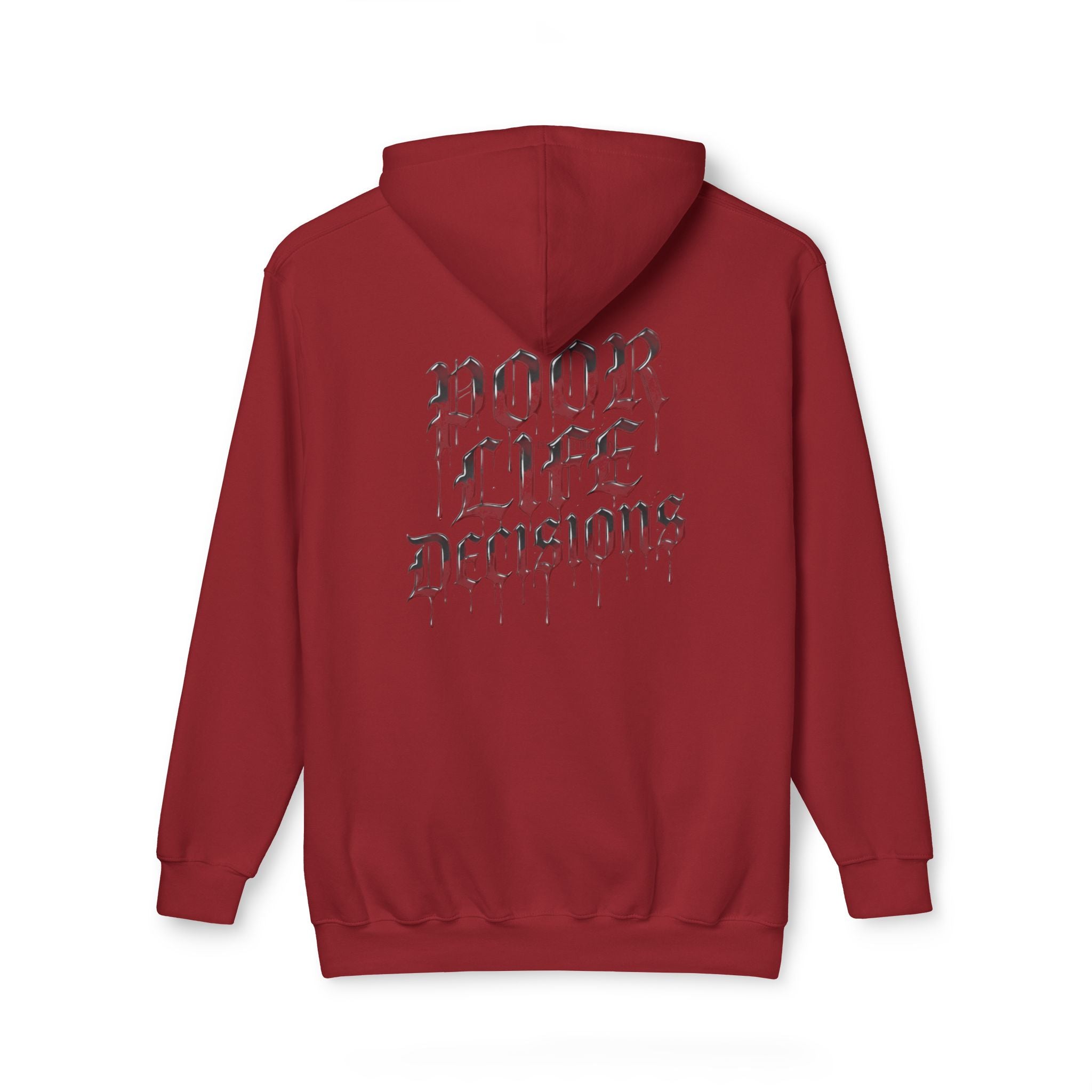 Poor Life Decisions Hoodie — White Graphic Hooded Sweatshirt
