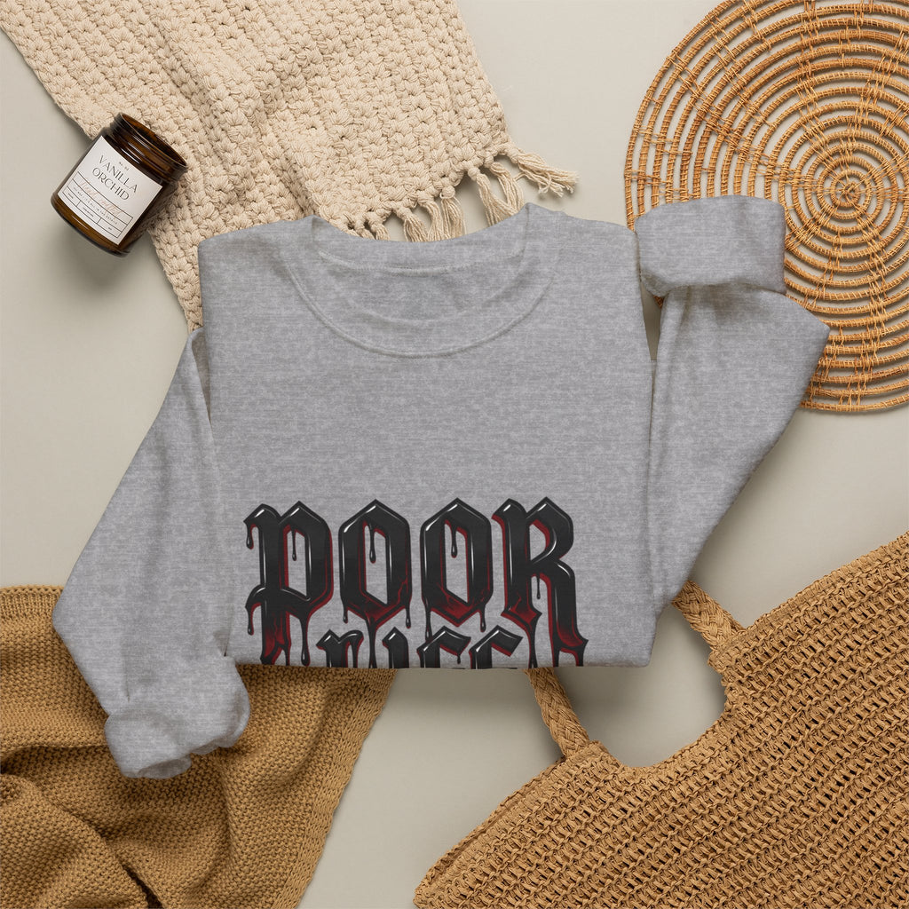 Poor Life Decisions Sweatshirt – Gothic Drip Graphic Crewneck