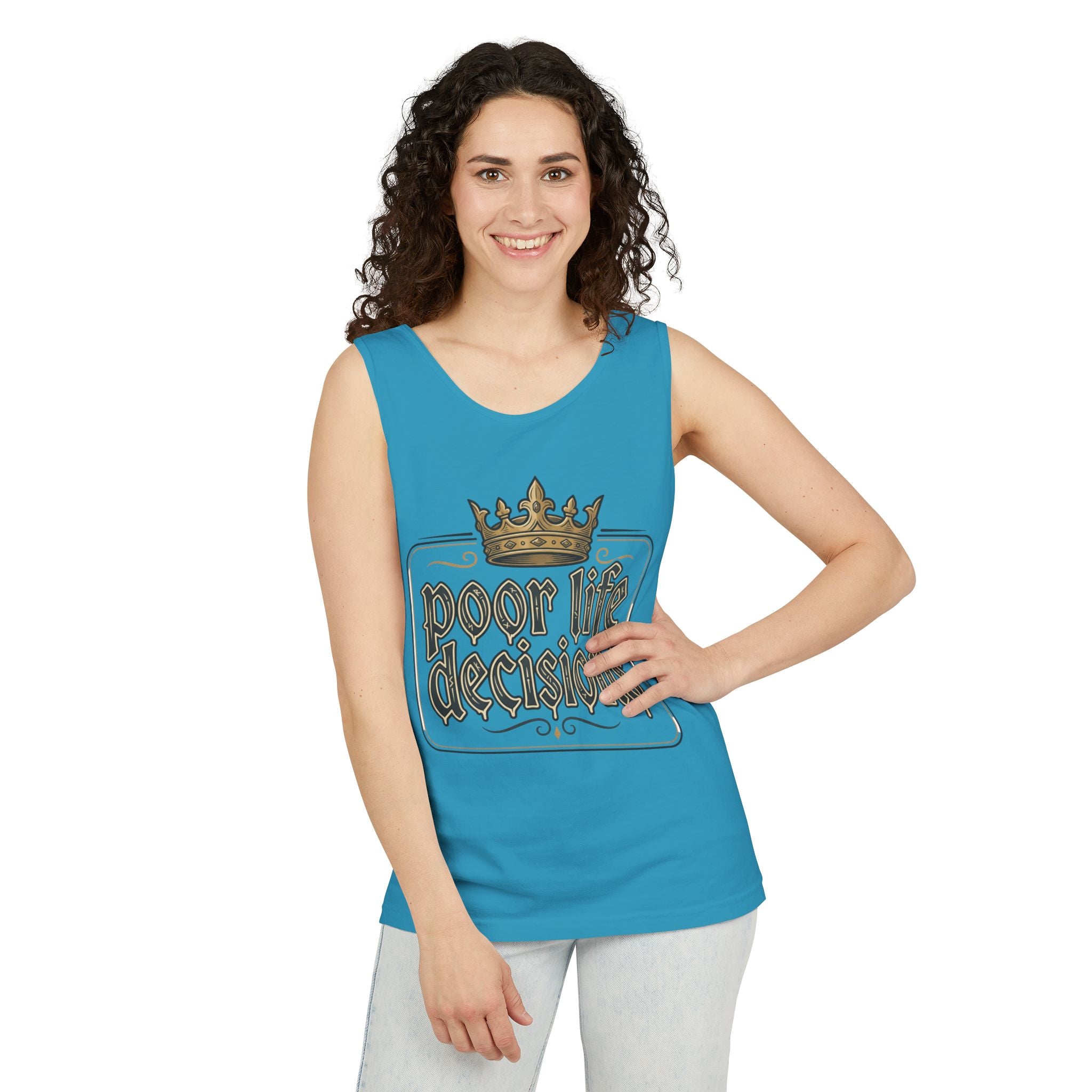 Poor Life Decisions Tank Top — Vintage Crown Graphic