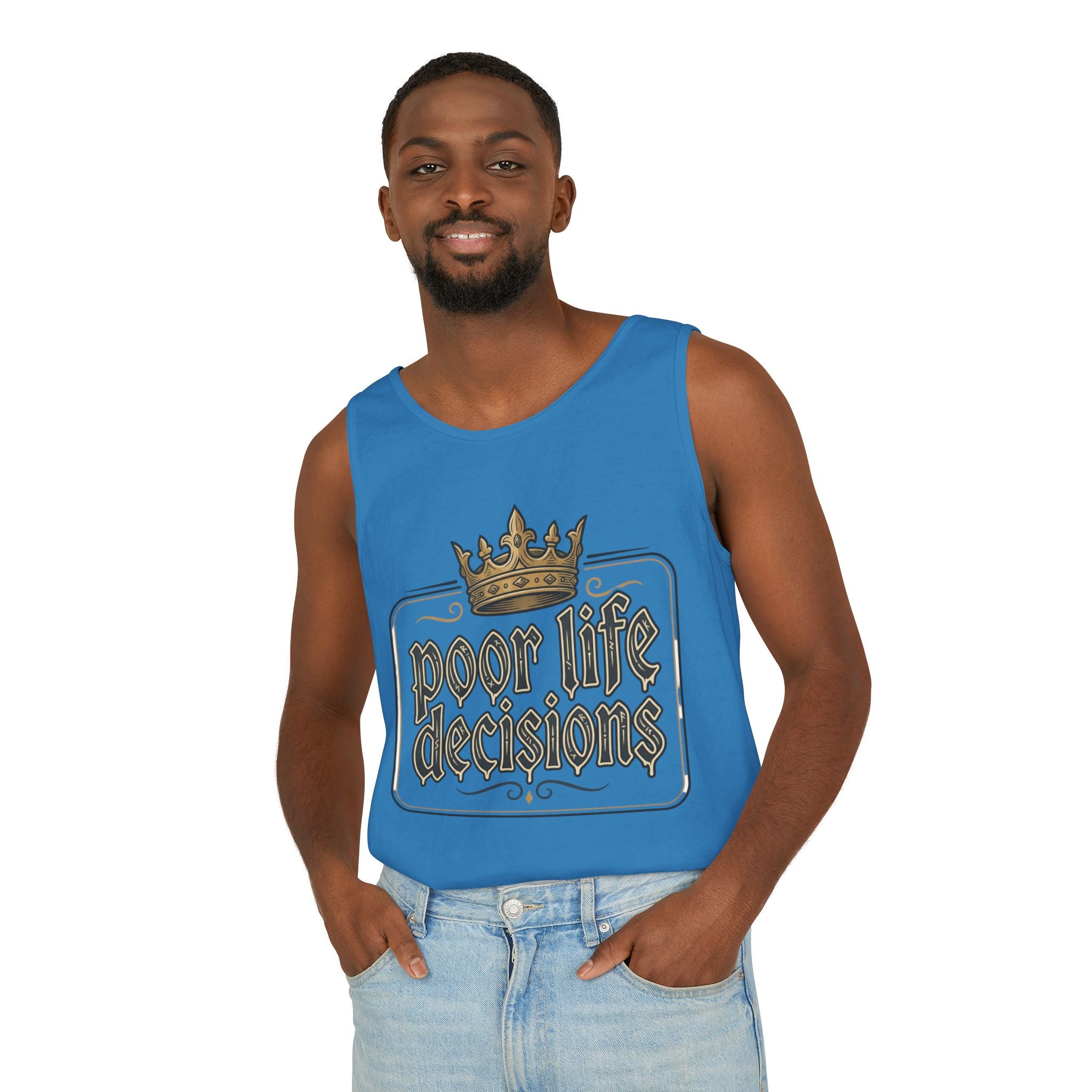 Poor Life Decisions Tank Top — Vintage Crown Graphic