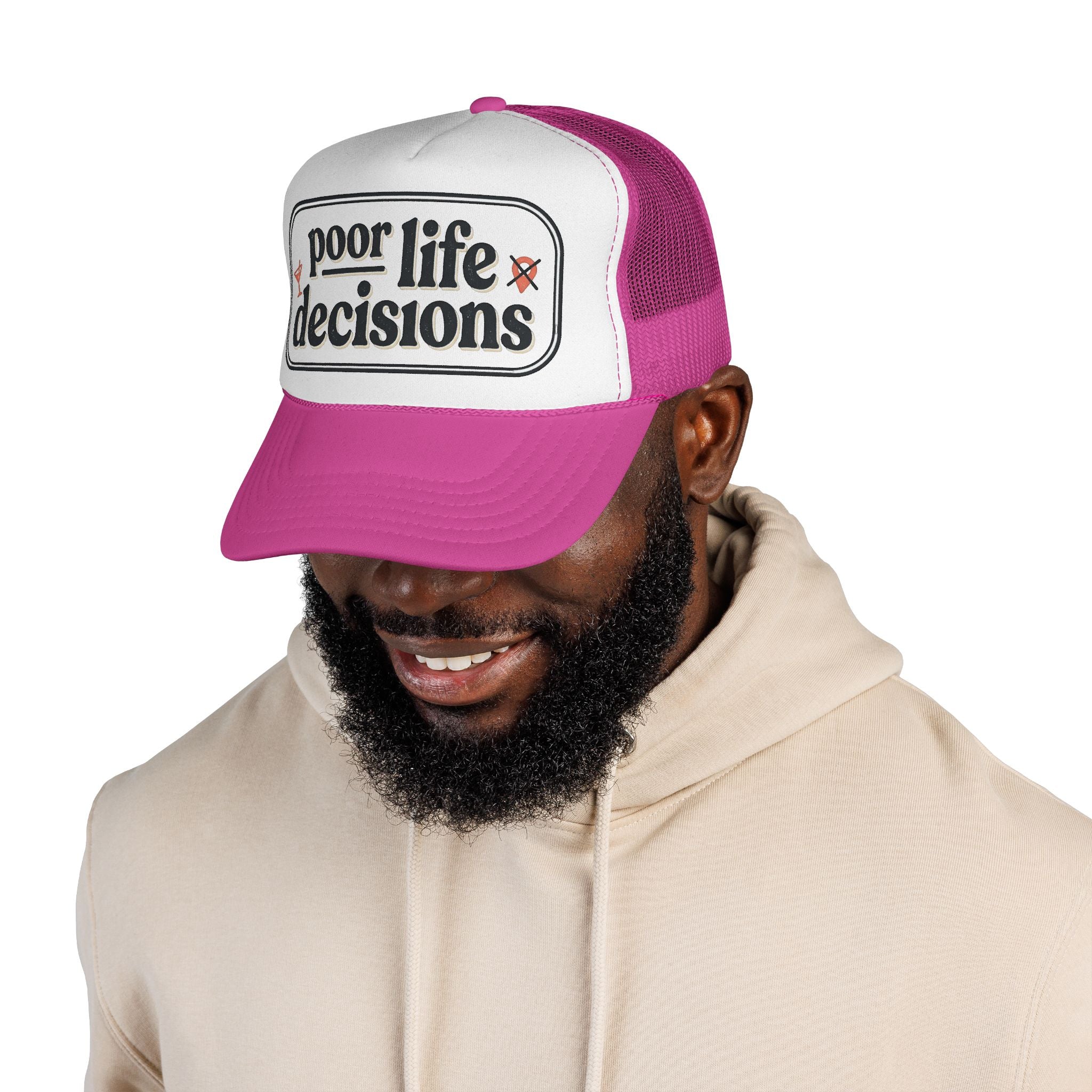 Trucker Hat - "Poor Life Decisions" Retro Mesh Cap
