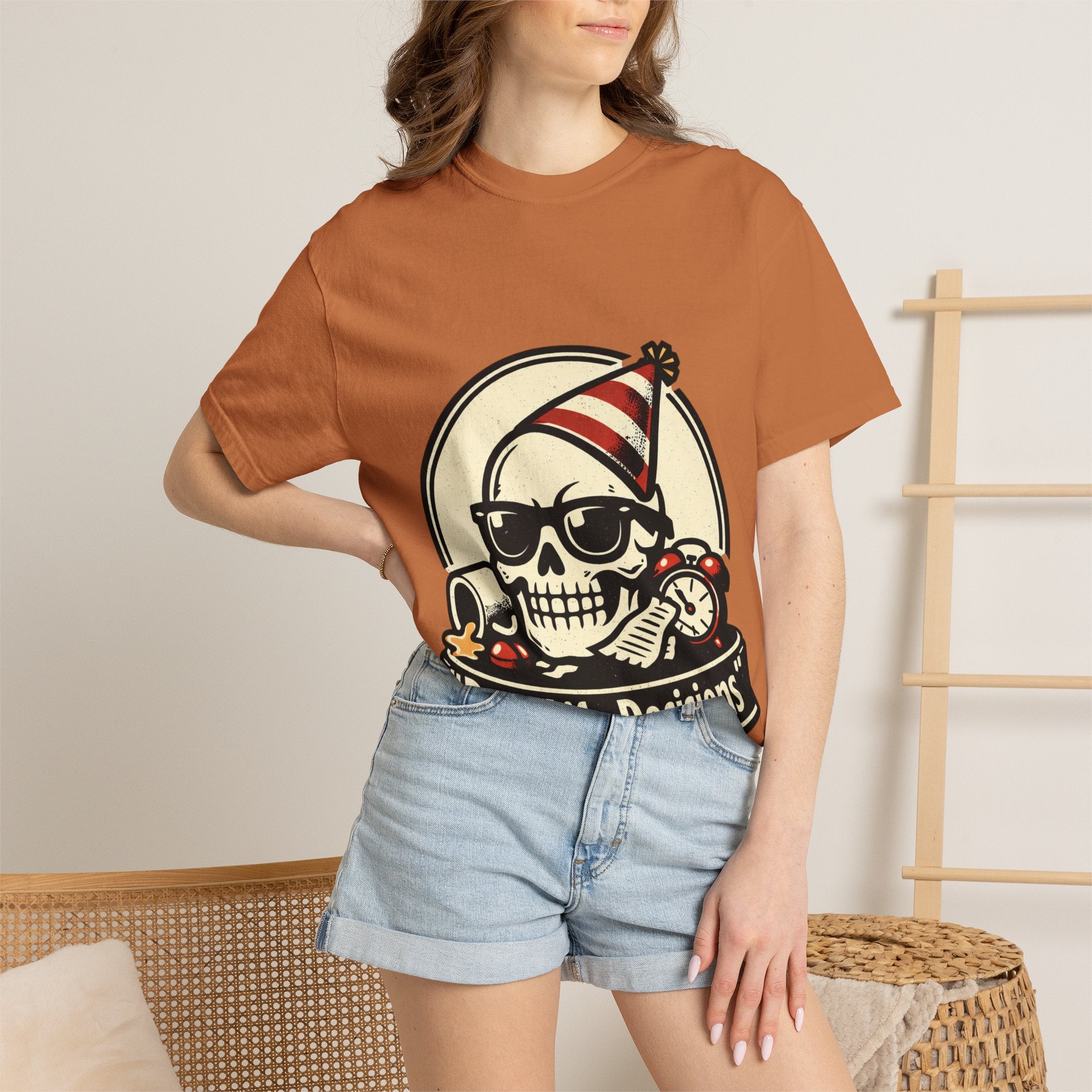 Poor Life Decisions Skull T-Shirt — Funny Party Skull Graphic Tee