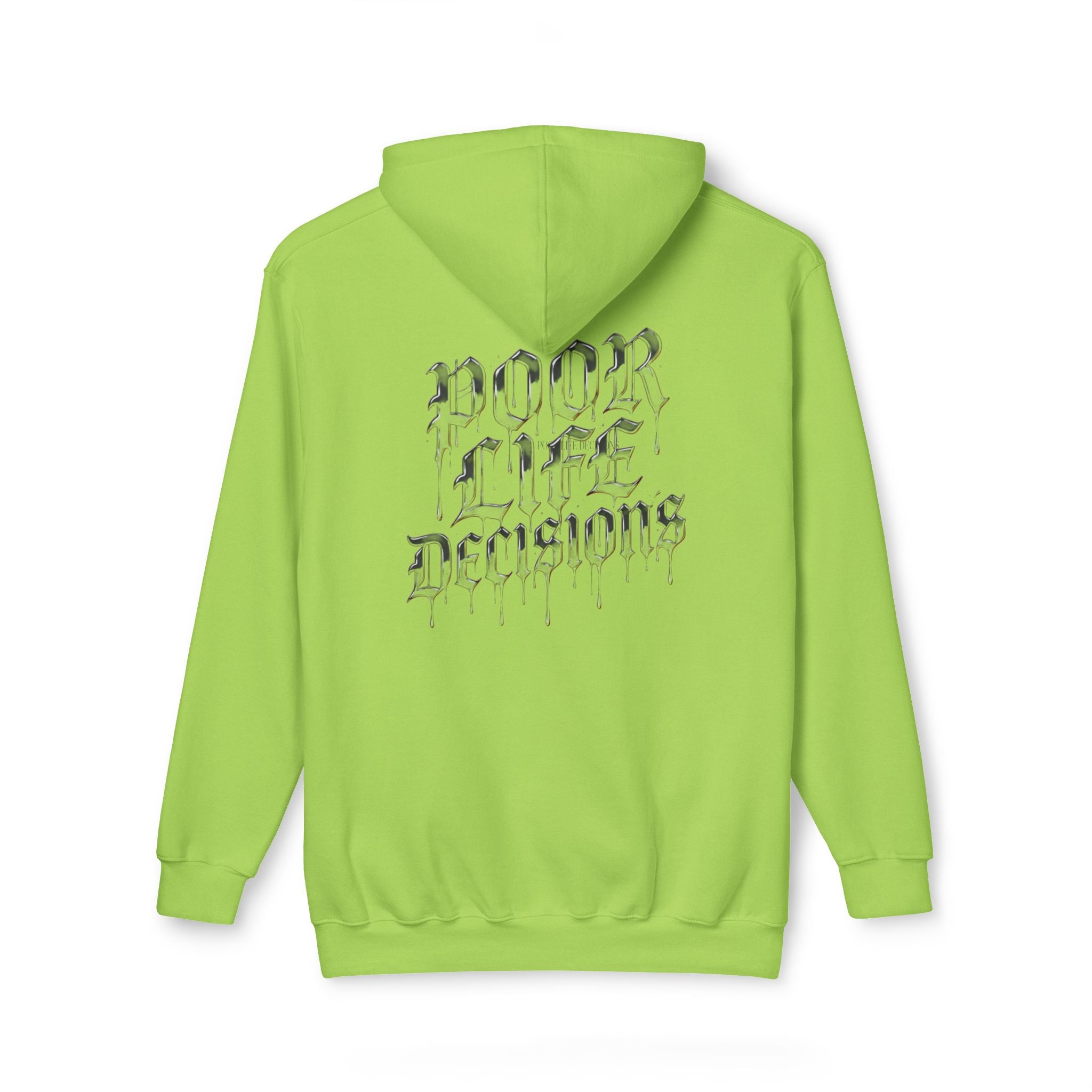 Poor Life Decisions Hoodie — White Graphic Hooded Sweatshirt