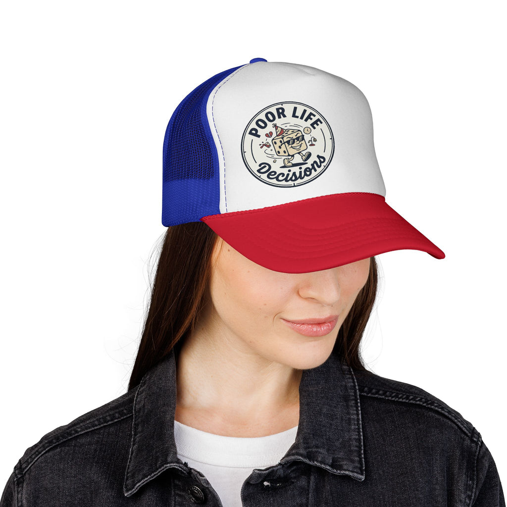 Trucker Cap — "Poor Life Decisions" Retro Patch Hat