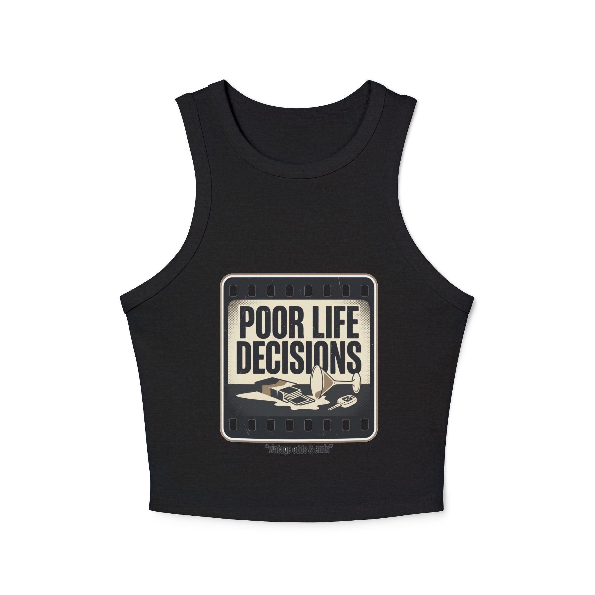 Racer Tank - "Poor Life Decisions" Retro Film Graphic