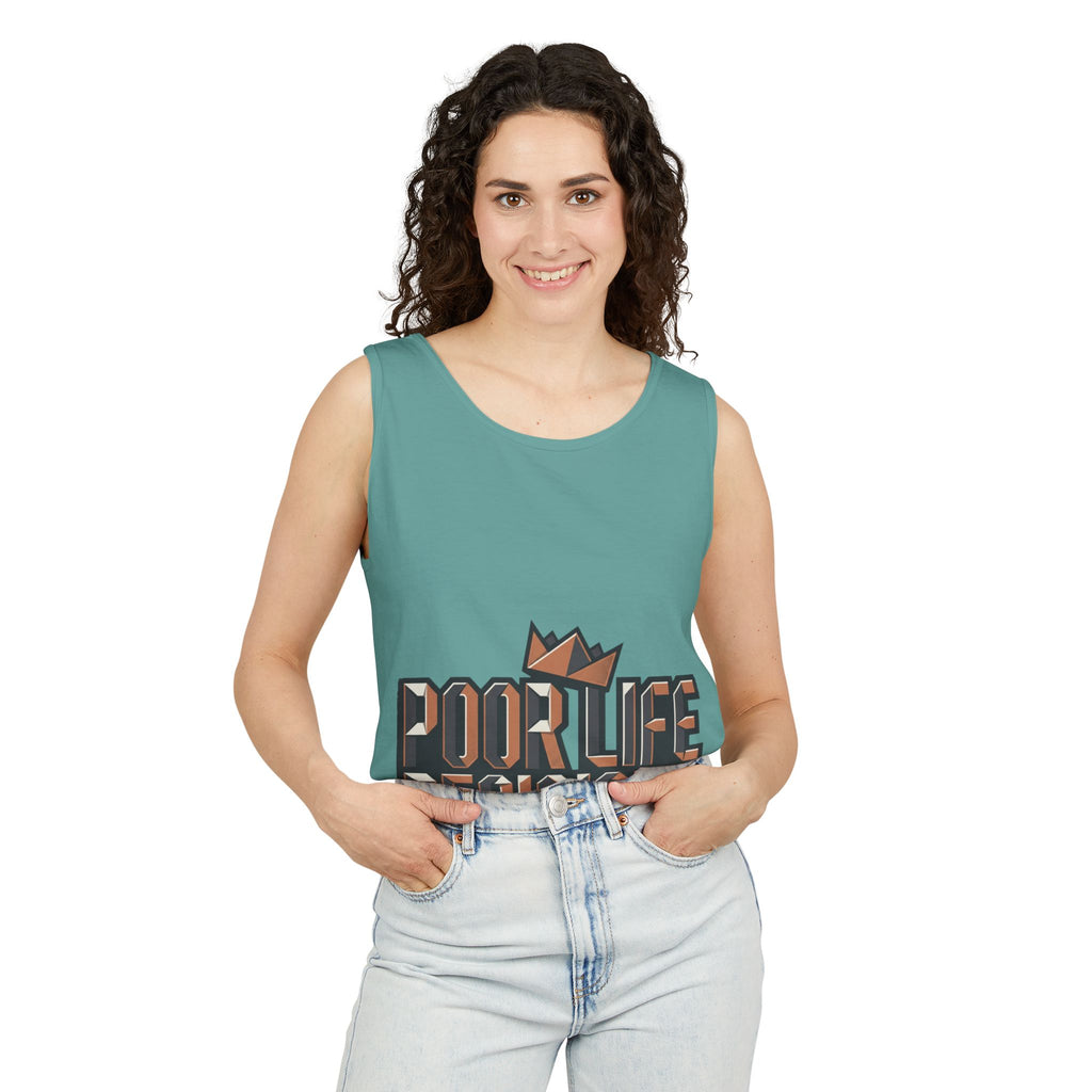 'Poor Life Decisions' Graphic Tank Top — Funny Typography Crown Summer Tee