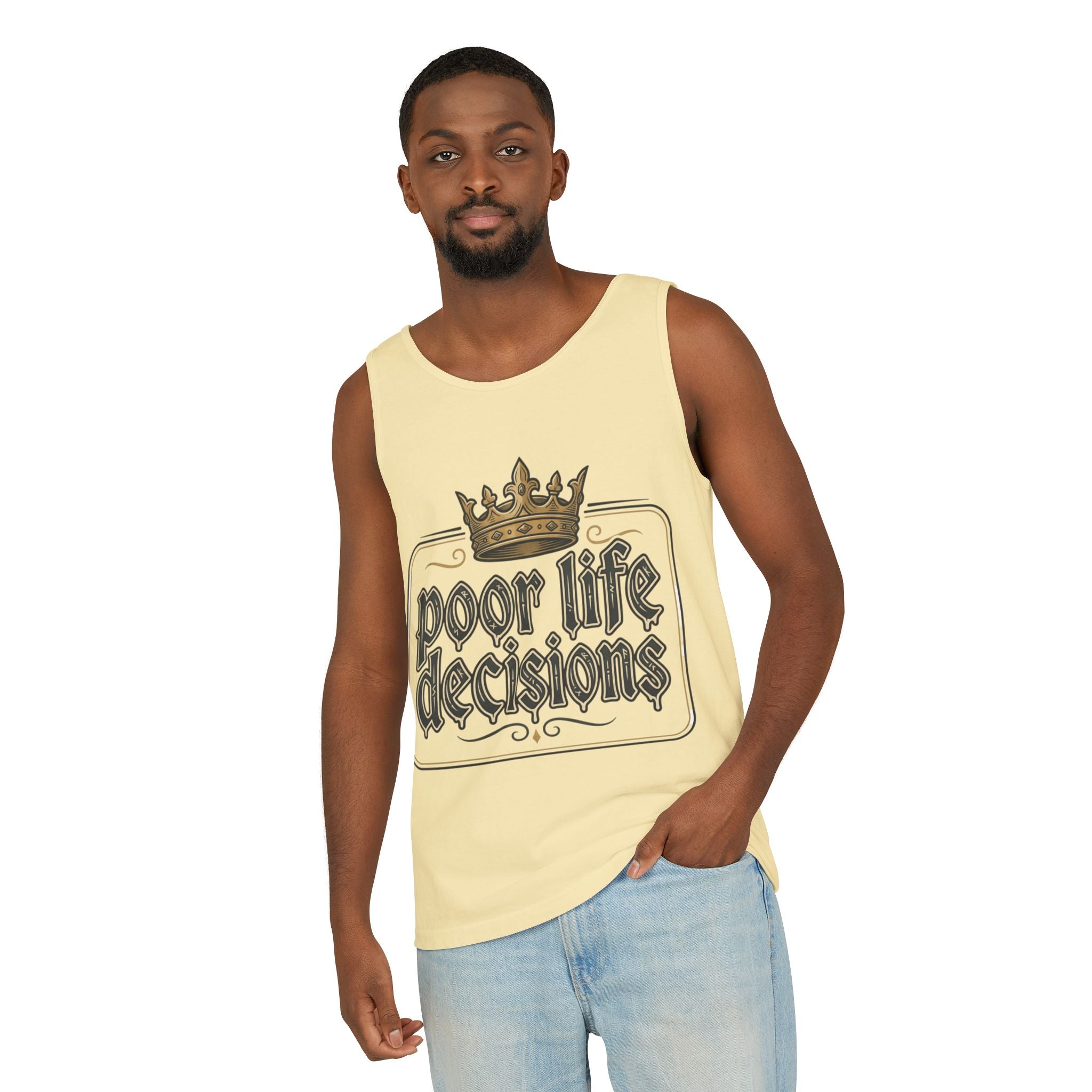 Tank Top — 'Poor Life Decisions' Vintage Crown Graphic
