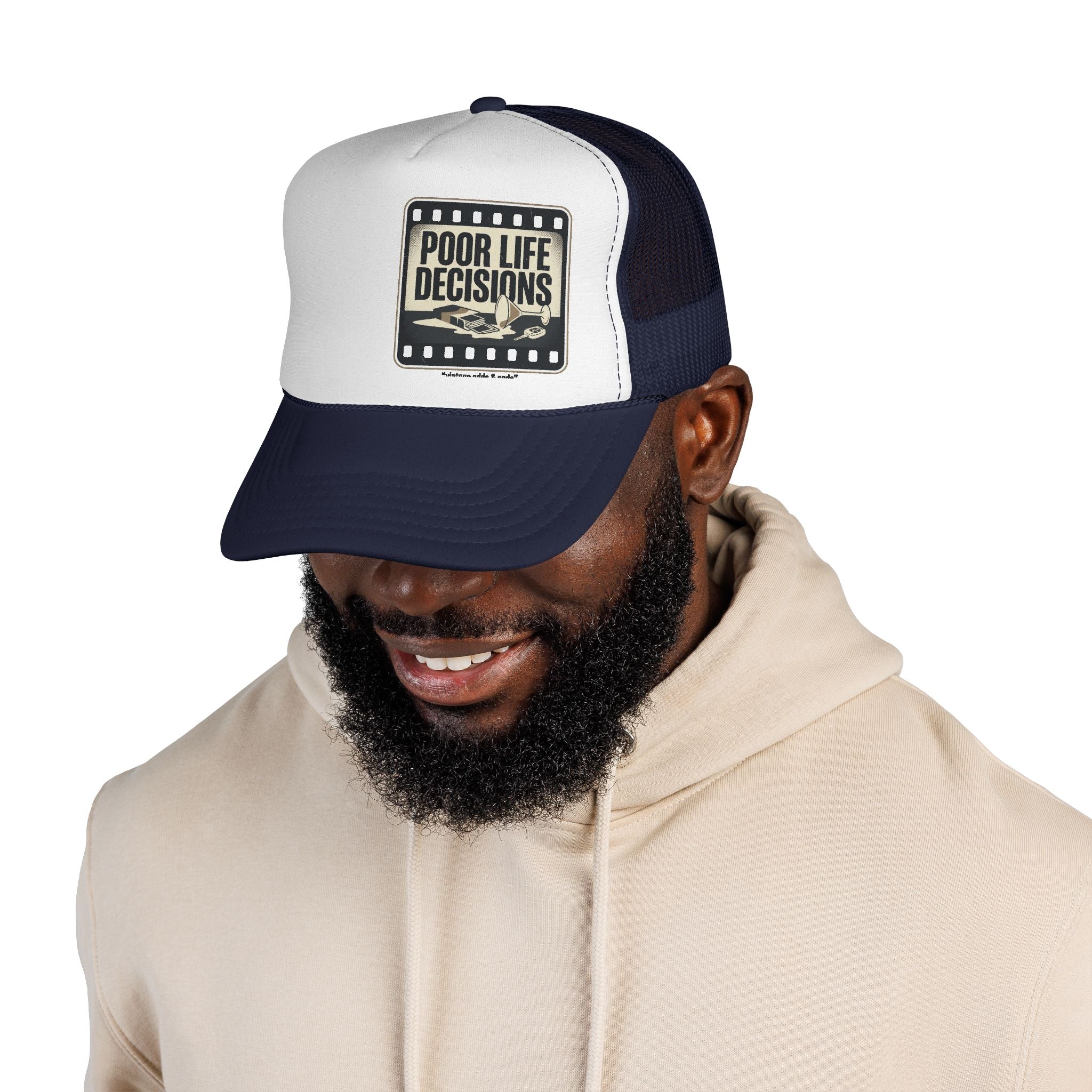 Trucker Cap — "Poor Life Decisions" Vintage Patch Hat