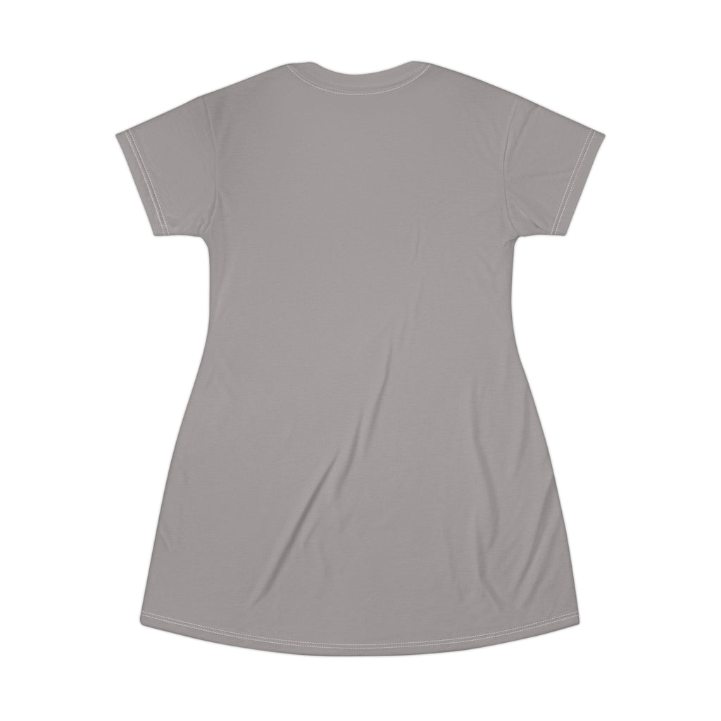 T-Shirt Dress — 'Poor Life Decisions' All-Over Print Casual Tee Dress