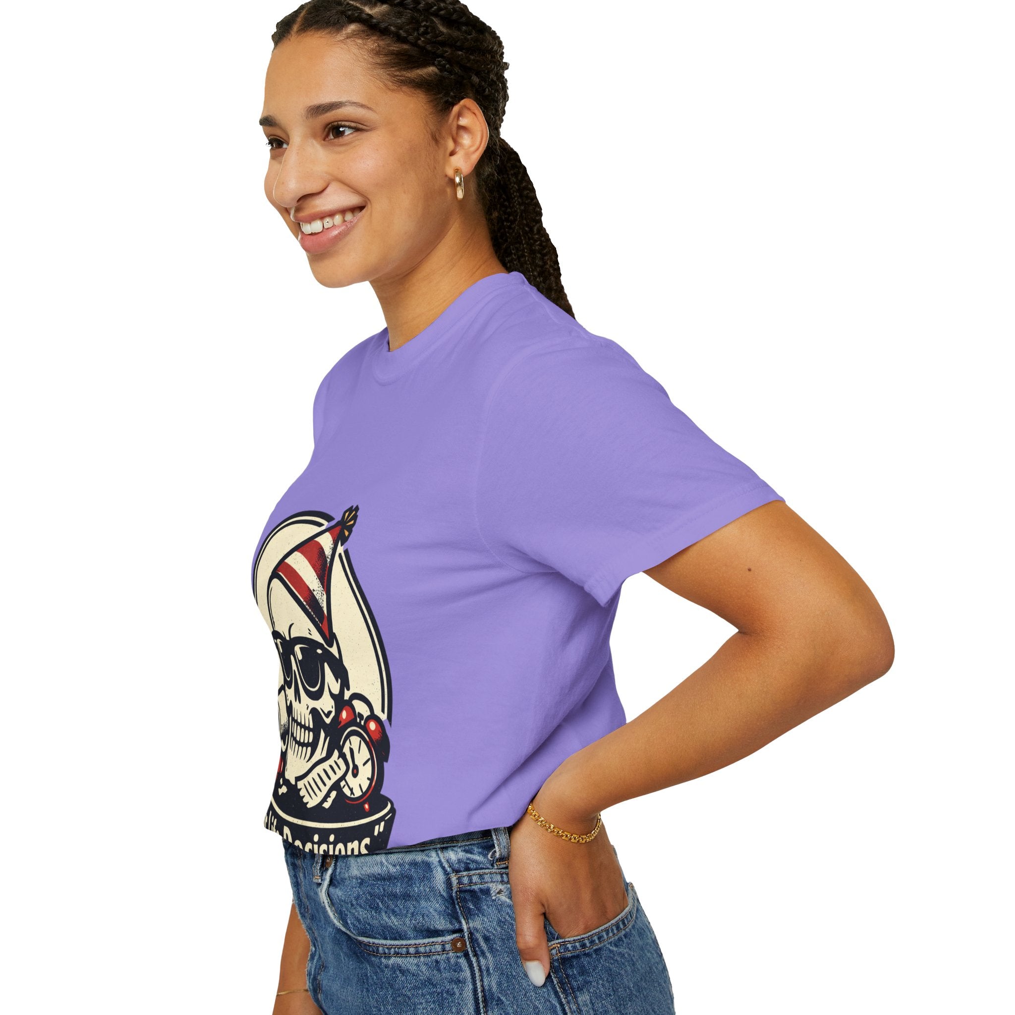 Poor Life Decisions Skull T-Shirt — Funny Party Skull Graphic Tee