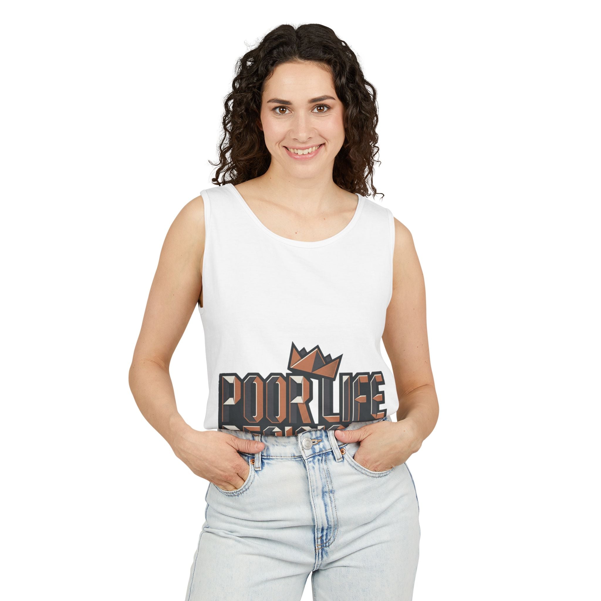 'Poor Life Decisions' Graphic Tank Top — Funny Typography Crown Summer Tee