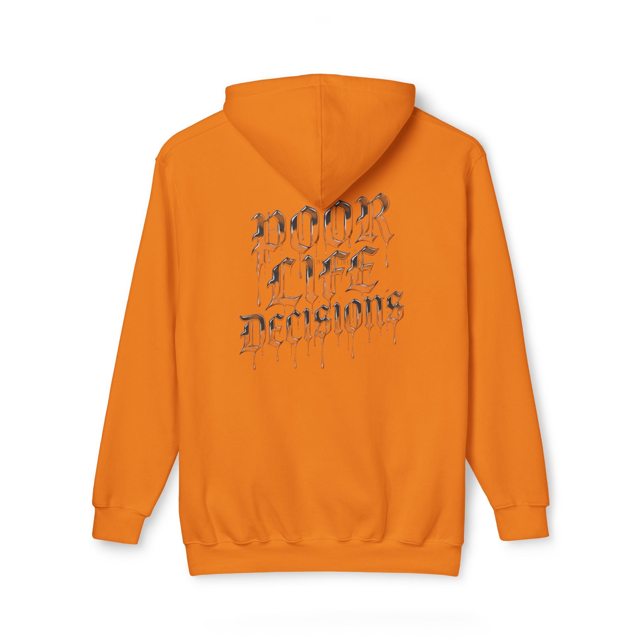 Poor Life Decisions Hoodie — White Graphic Hooded Sweatshirt