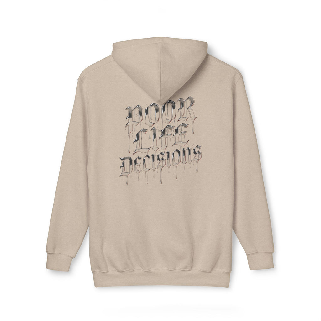 Poor Life Decisions Hoodie — White Graphic Hooded Sweatshirt